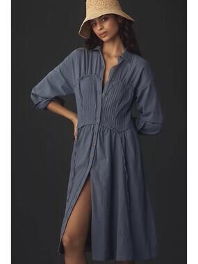 pilcro sleeveless paneled denim fit & flare mini dress Pilcro Sleeveless Floral Denim Mini Dress